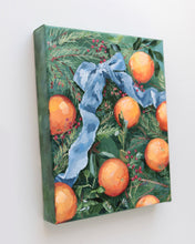Load image into Gallery viewer, Oranges and winter greens (No. 498) - 8 x 10 acrylic painting on canvas
