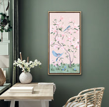 Load image into Gallery viewer, May, a pink chinoiserie canvas wrap, available framed
