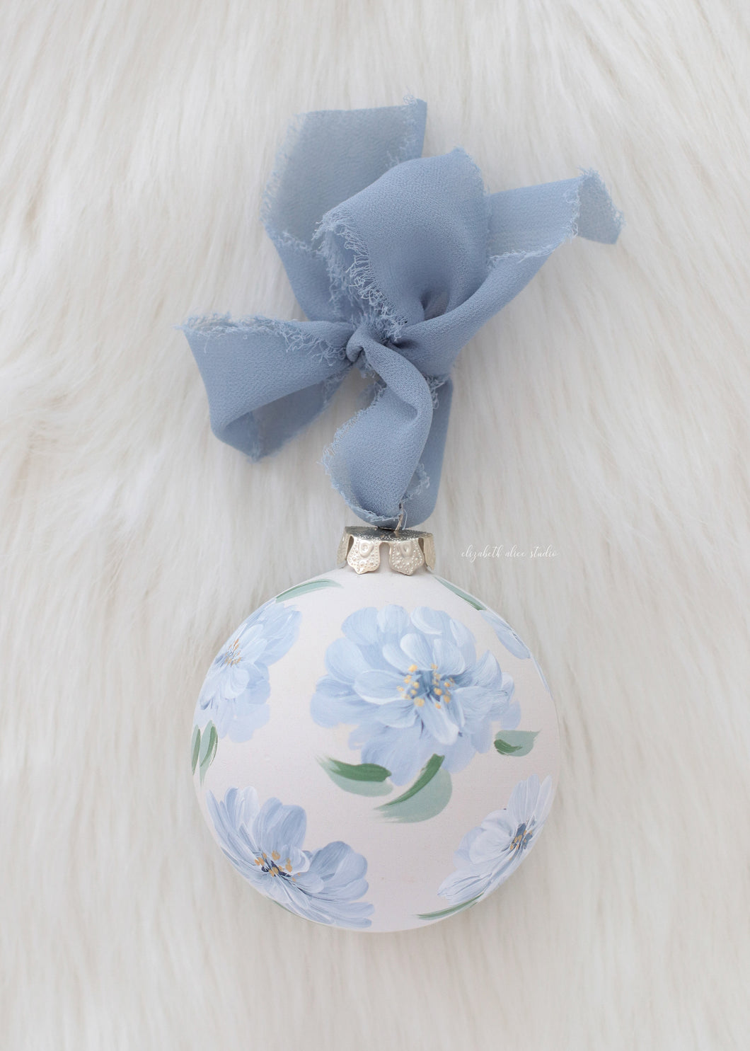Peony hand-painted ornament
