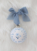 Load image into Gallery viewer, Blue gingham hand-painted ornament

