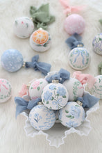 Load image into Gallery viewer, Blue gingham hand-painted ornament
