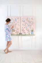 Load image into Gallery viewer, Blush Chinoiserie No. 1, a pink botanical canvas wrap, available framed
