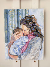 Load image into Gallery viewer, Original painting of mother and newborn - 14 x 18
