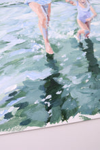 Load image into Gallery viewer, Girl and grandmother in the ocean - 11 x 14
