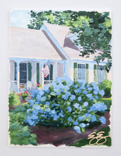 Load image into Gallery viewer, Cape house with blue hydrangea - 9 x 12
