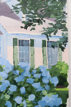 Load image into Gallery viewer, Cape house with blue hydrangea - 9 x 12
