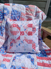 Load image into Gallery viewer, Pink Bow Quilt look Outdoor Pillow
