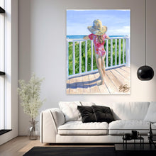 Load image into Gallery viewer, Beach babies: Girl in red, a fine art print on paper
