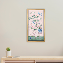 Load image into Gallery viewer, June, a pink chinoiserie canvas wrap, available framed
