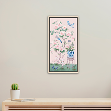 Load image into Gallery viewer, June, a pink chinoiserie canvas wrap, available framed
