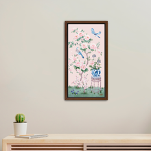 Load image into Gallery viewer, June, a pink chinoiserie canvas wrap, available framed
