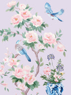 June (detail), a lilac chinoiserie print on paper