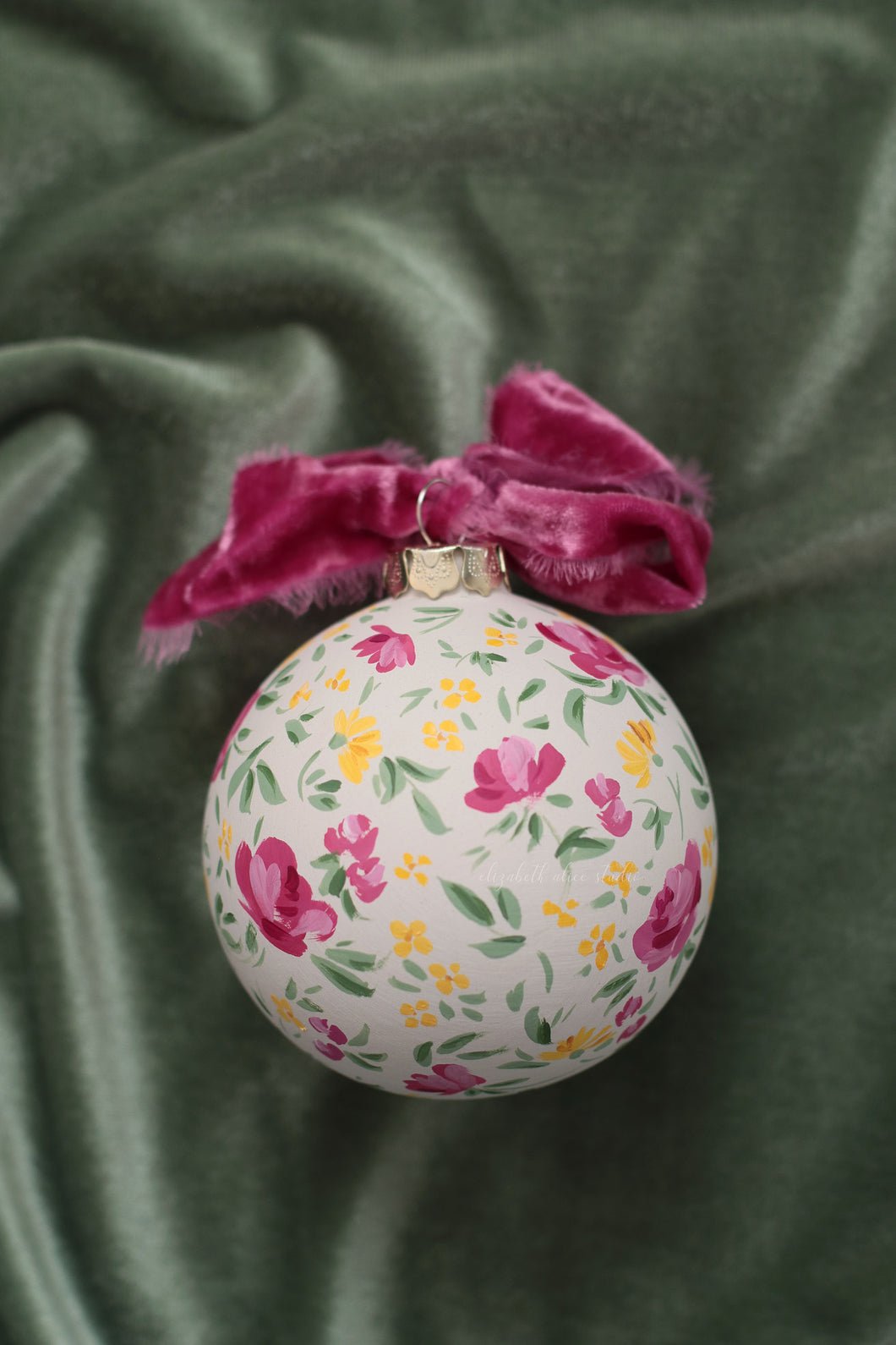 Allover floral hand-painted ornament