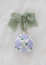 Load image into Gallery viewer, Purple hydrangea hand-painted ornament
