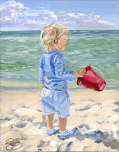 Load image into Gallery viewer, No. 359 Boy with red pail, a fine art print on paper
