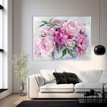 Load image into Gallery viewer, No. 388 Peonies in milk glass basket, a fine art print on paper
