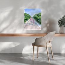 Load image into Gallery viewer, Beach babies: Girls walking to the beach, a fine art print on paper
