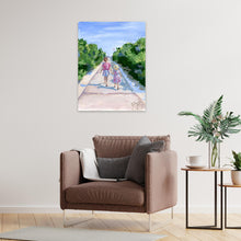 Load image into Gallery viewer, Beach babies: Girls walking to the beach, a fine art print on paper
