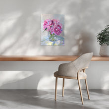 Load image into Gallery viewer, No. 389 Peonies in glass vase, a fine art print on paper
