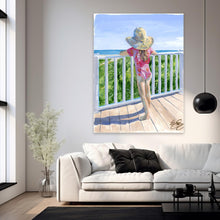 Load image into Gallery viewer, Beach babies: Girl in red, a fine art print on paper
