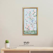 Load image into Gallery viewer, April, a blue chinoiserie canvas wrap, available framed
