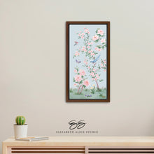 Load image into Gallery viewer, April, a blue chinoiserie canvas wrap, available framed
