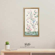 Load image into Gallery viewer, April, an ivory chinoiserie canvas wrap, available framed
