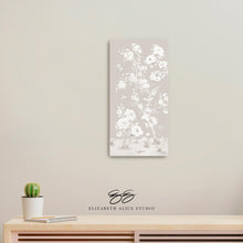 Load image into Gallery viewer, April, a tonal beige chinoiserie canvas wrap, available framed
