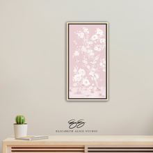 Load image into Gallery viewer, April, a tonal pink chinoiserie canvas wrap, available framed
