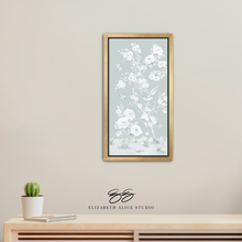 Load image into Gallery viewer, April, A Tonal Green Chinoiserie Canvas Wrap, available framed

