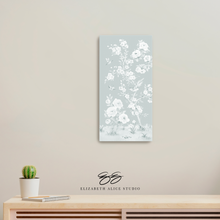 Load image into Gallery viewer, April, A Tonal Green Chinoiserie Canvas Wrap, available framed

