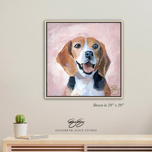 Load image into Gallery viewer, Beagle canvas wrap, available framed

