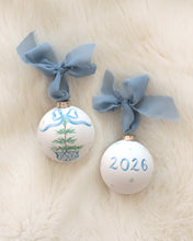 Load image into Gallery viewer, 2026 blue bow tree hand-painted ornament
