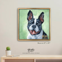 Load image into Gallery viewer, Boston Terrier canvas wrap, available framed
