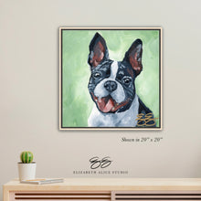 Load image into Gallery viewer, Boston Terrier canvas wrap, available framed
