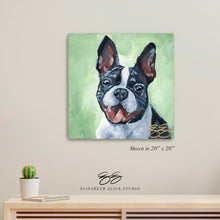 Load image into Gallery viewer, Boston Terrier canvas wrap, available framed
