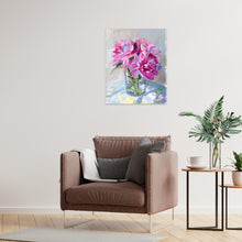 Load image into Gallery viewer, No. 389 Peonies in glass vase, a fine art print on paper
