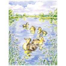 Load image into Gallery viewer, Baby Farm Animals: Ducks, a fine art print on paper
