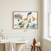 Load image into Gallery viewer, Cats of O'ahu, a fine art print on paper
