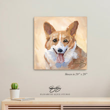 Load image into Gallery viewer, Corgi canvas wrap, available framed
