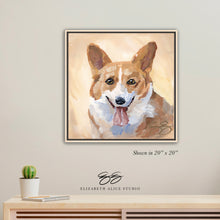 Load image into Gallery viewer, Corgi canvas wrap, available framed
