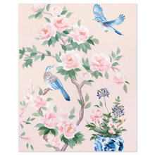 Load image into Gallery viewer, Two Birds (Detail from &quot;June&quot;), a pink chinoiserie fine art print
