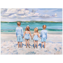Load image into Gallery viewer, Beach Babies: Four Cousins, a fine art print on paper
