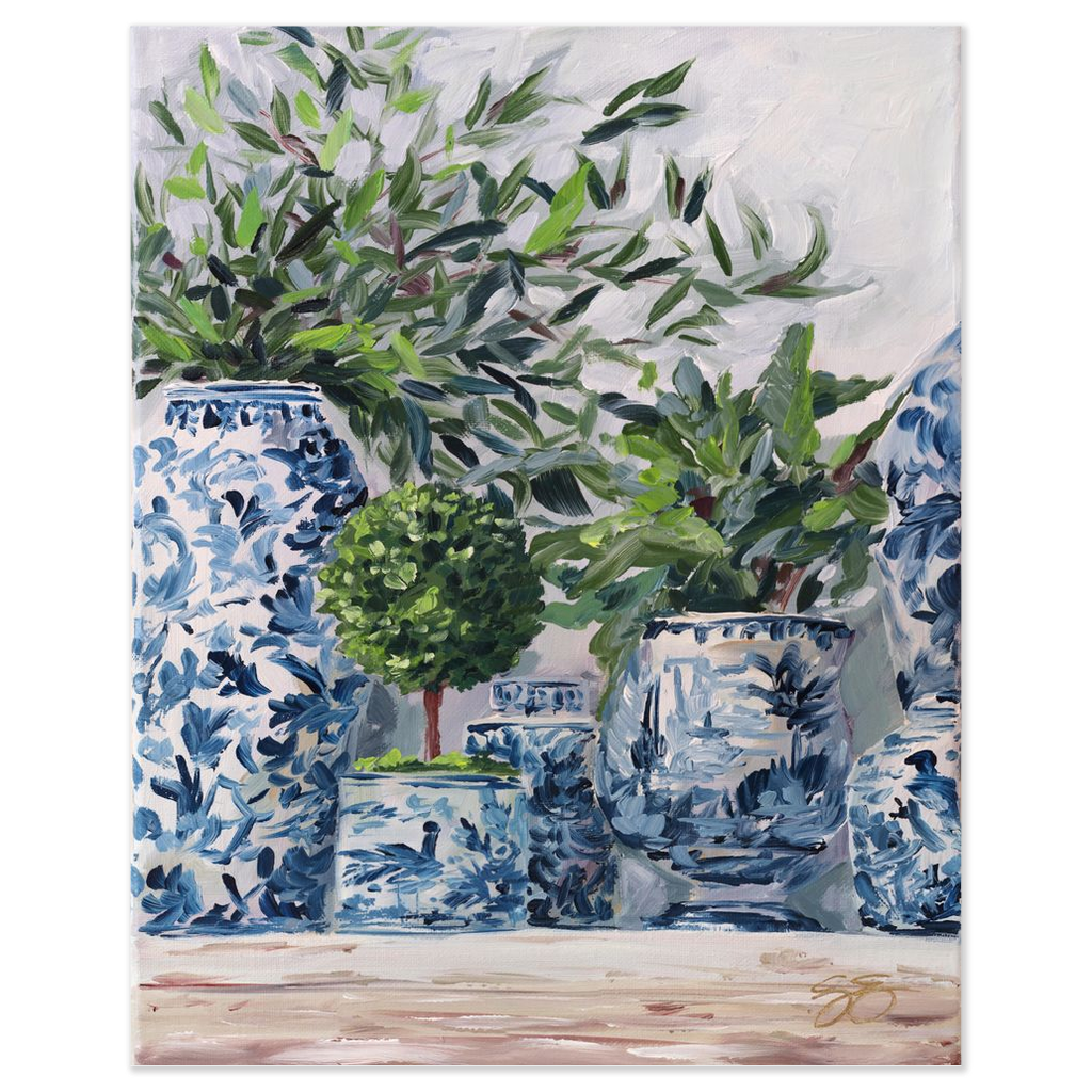 Green and Blue and White, a fine art print on paper