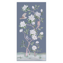 Load image into Gallery viewer, Songbirds and Magnolias, a dark blue chinoiserie canvas wrap
