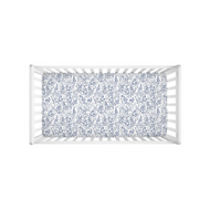 Bunny toile crib sheet, blue