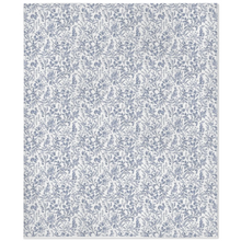 Load image into Gallery viewer, Bunny toile minky blanket, blue
