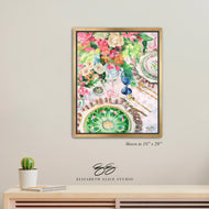 No. 140 Famille Rose canvas wrap, available framed