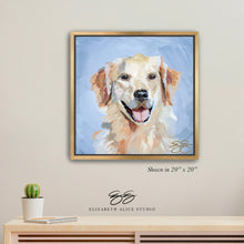 Load image into Gallery viewer, Golden Retriever canvas wrap, available framed
