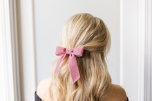 Load image into Gallery viewer, Delora Velvet Bow, Dusty Mauve, from Grace and Grandeur Bow Co.
